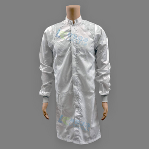 uniforme branco do ESD da classe 100 do poliéster do quarto desinfetado da grade de 5mm