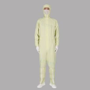 Macacão antiestático com capuz amarelo de 5 mm Roupa de laboratório para sala limpa Macacão ESD