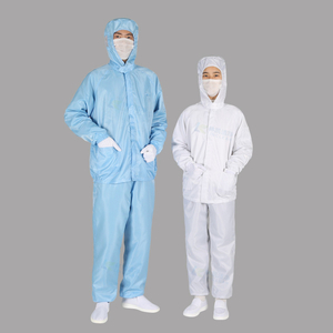 Jaqueta de laboratório unissex listrada grade antiestática para sala limpa com capuz roupa de trabalho ESD 