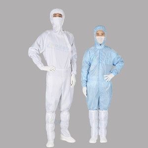 Roupas de trabalho de proteção antiestática de poliéster para sala limpa Uniforme ESD de laboratório antiestático 